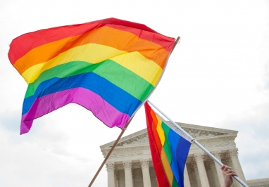 Pride flags at U.S. Supreme Court