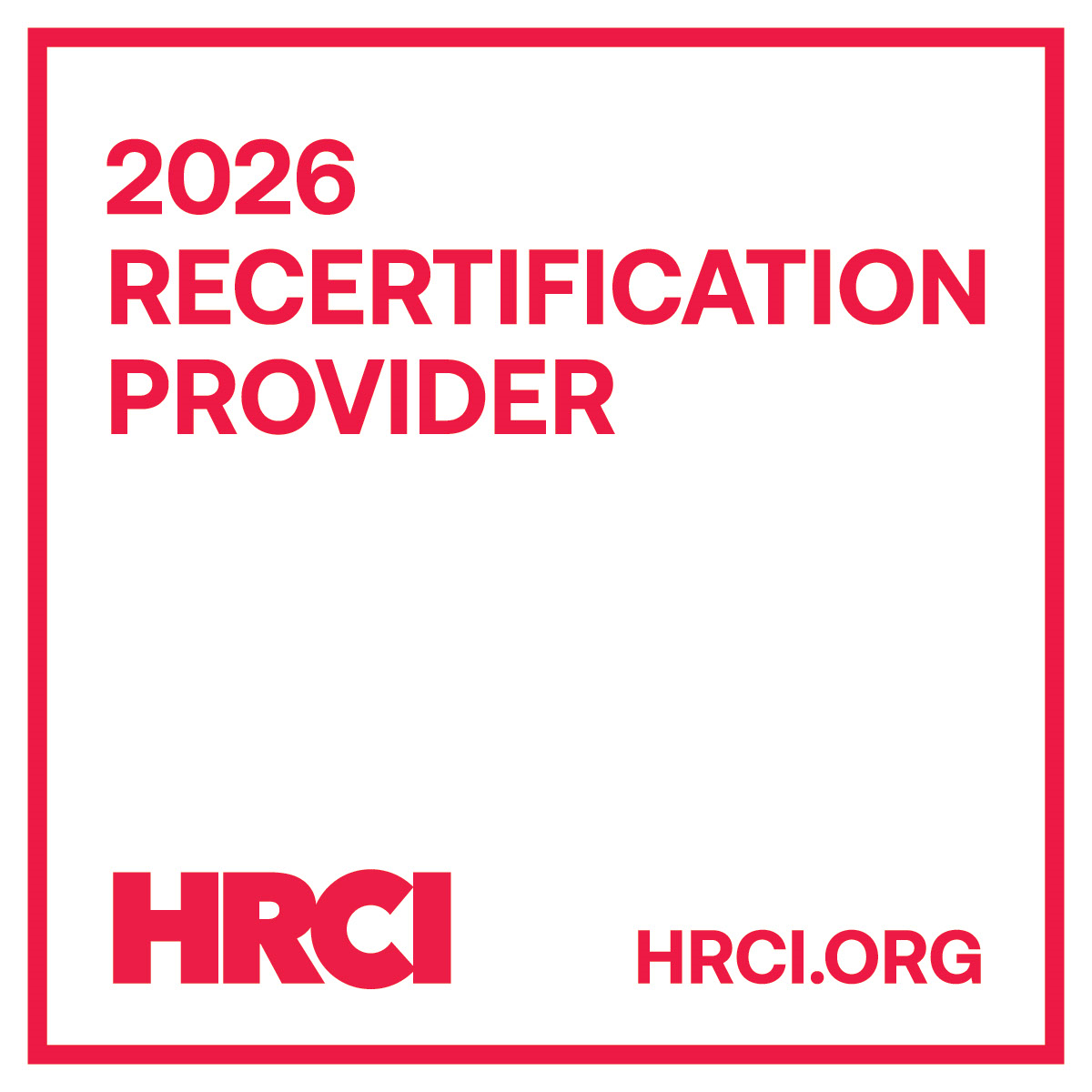 2026 HRCI Recertification Provider Badge