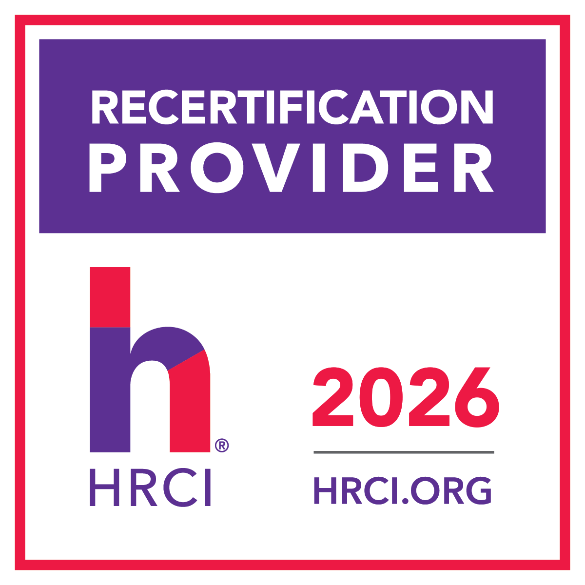 2026 HRCI Recertification Provider Badge