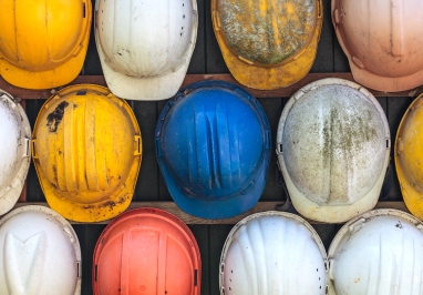 Colorful hard hats