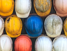 Colorful hard hats