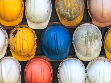 Colorful hard hats